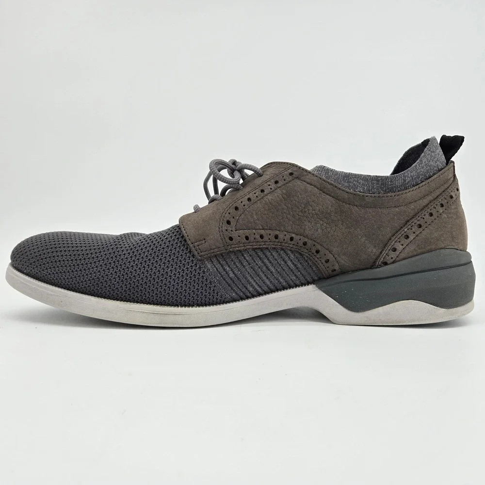 Johnston & Murphy XC4 Mens 13 Gray Knit Waterproof Wingtip Oxford Casual Sneaker